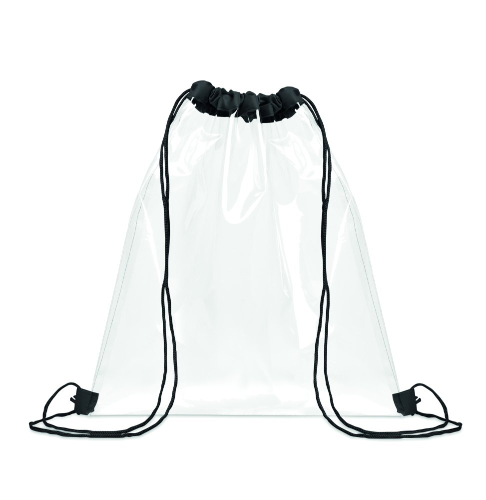 Logo trade promotional gifts picture of: Transparent drawstring bag