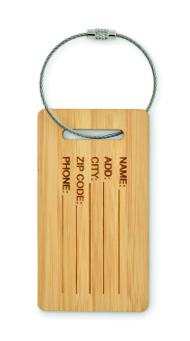 Logotrade promotional item picture of: Bamboo luggage tag