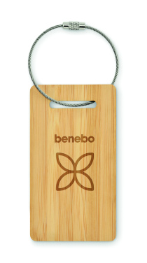 Logo trade promotional products image of: Bamboo luggage tag