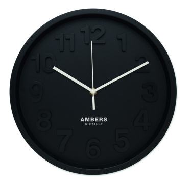 Logo trade promotional giveaways image of: Wall clock in PP