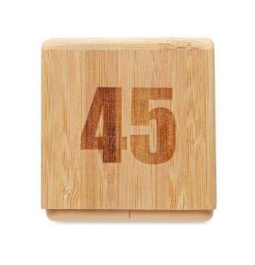Logo trade advertising product photo of: Bamboo twist snooze timer