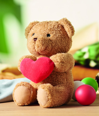 Logo trade business gift photo of: Teddy bear with heart 23cm