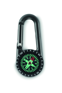 Logo trade business gifts image of: Outdoor compass with carabiner