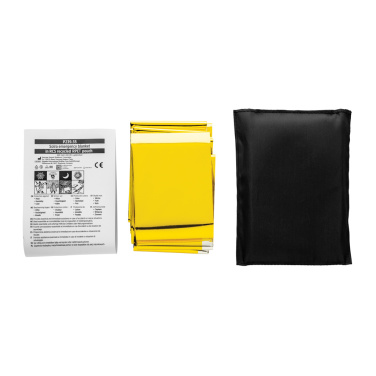 Logo trade promotional gift photo of: Solra emergency blanket in RCS recycled RPET pouch