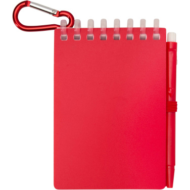 Logo trade promotional items image of: Lig Mini recycled outdoor soft cover notebook and ballpoint pen set (black ink)