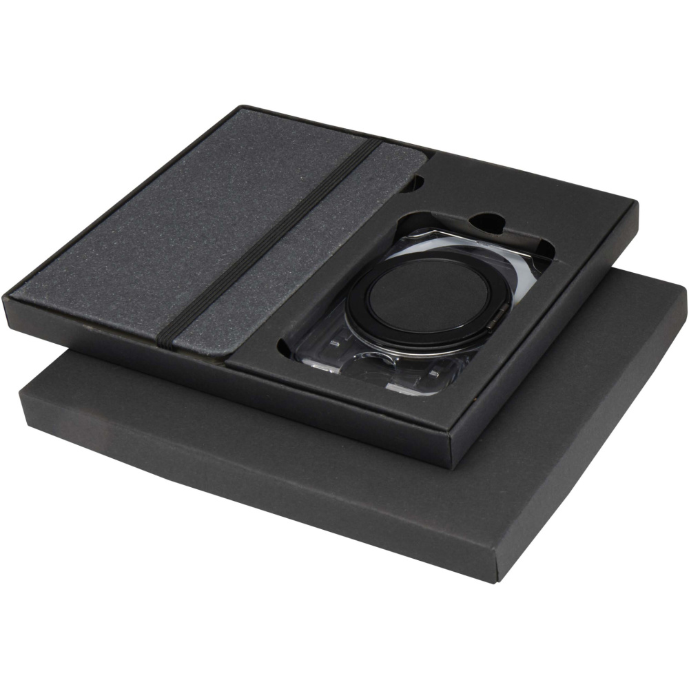 Logotrade promotional merchandise photo of: Kern A6 hard cover notebook and MagSafe wallet gift set