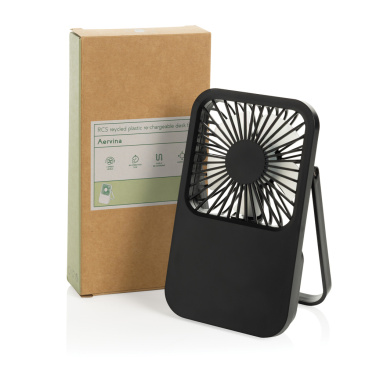 Logo trade corporate gift photo of: Aervina RCS recycled plastic re-chargeable desk fan
