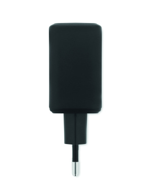 Logo trade corporate gifts picture of: EU 2-pole wall adapter/charger
