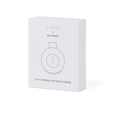 Logo trade corporate gifts picture of: VINGA Baltimore RCS 2-in-1 Wireless 15W Travel Charger