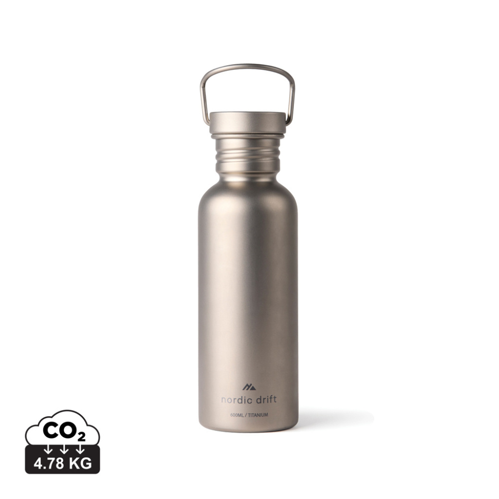 Logo trade promotional products image of: Nordic Drift Trail Ultra Light Titanium 600ml Water Bottle