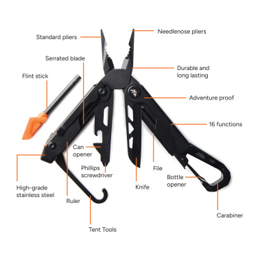 Logo trade promotional items image of: Nordic Drift Adventure Multi-function Pliers