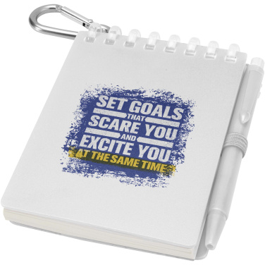 Logo trade promotional giveaways image of: Lig Mini recycled outdoor soft cover notebook and ballpoint pen set (black ink)