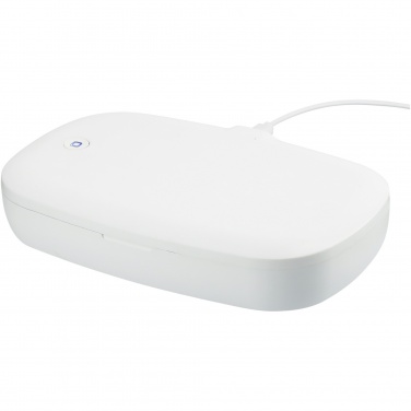 Logo trade meened foto: UV-kapsel nutitelefoni desinfitseerimisvahend koos 5 W juhtmevaba laadimispadjaga