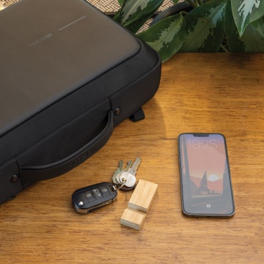 Logo trade reklaamkingituse pilt: Standkey bambusest võtmehoidja telefonialus