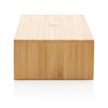 Logo trade ärikingitused foto: Bambusest äratuskell 5W juhtmevaba laadijaga