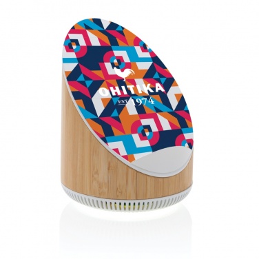 Logo trade reklaamkingituse pilt: Ovate bambusest 5W kõlar koos 15W juhtmevaba laadijaga