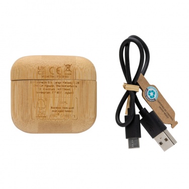 Logotrade reklaamtooted pilt: Bambusest TWS kõrvaklapid RCS taaskasutatud plastiga