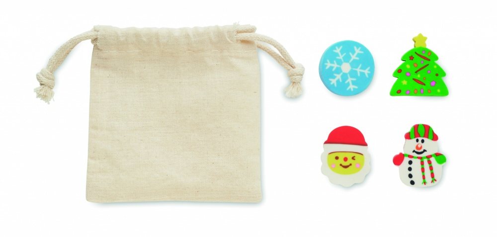 Logotrade ärikingi foto: Komplektis 4 jõuluteemalist kustukummi