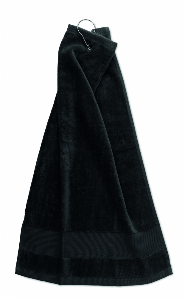 Logotrade ärikingituse foto: Puuvillane golfirätik riidepuuga