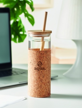 Logotrade reklaamkingid pilt: Korgist ümbrise ja bambusest kaanega joogitops, 450 ml