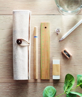 Logo trade reklaamkingi pilt: Statsionaarne komplekt puuvillases kotis