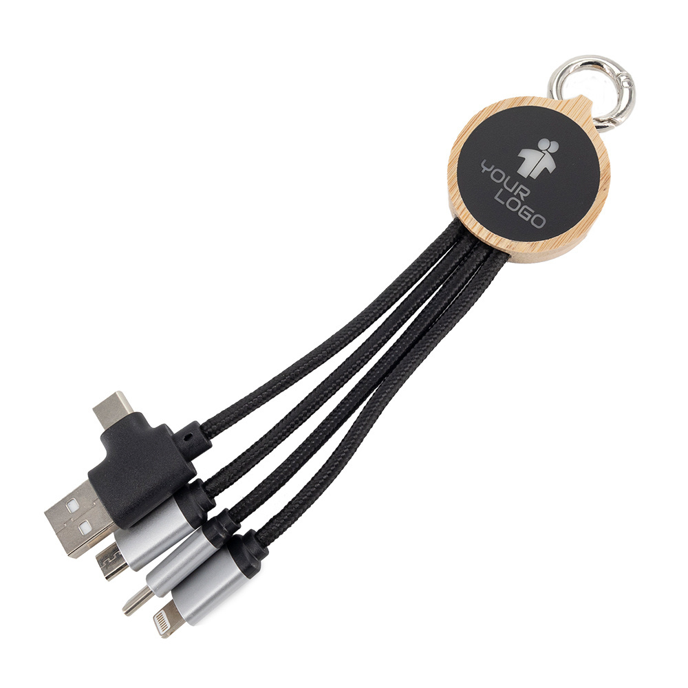 Logotrade firmakingitused pilt: 4-ühes kaabel valgustatud logoga puidust korpuses, LH-ZMU05