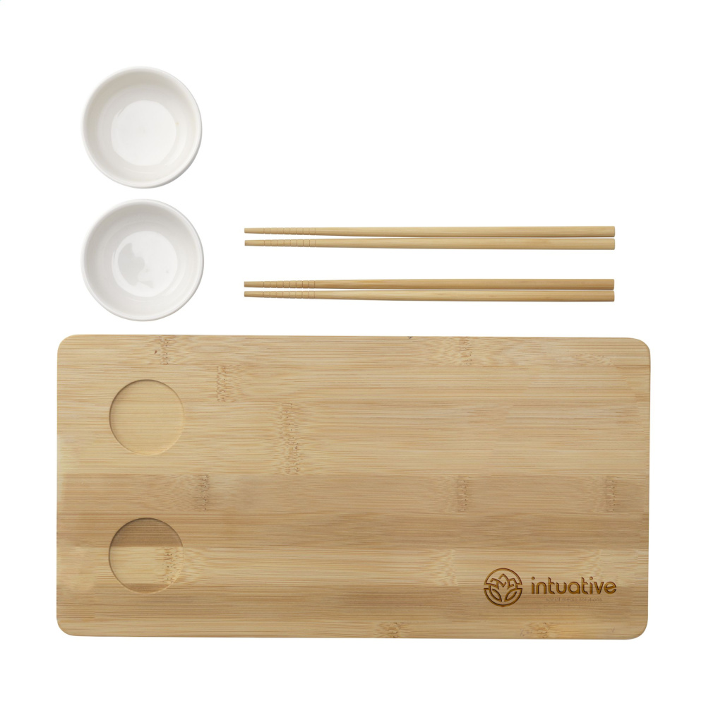 Logo trade meene pilt: Temaki Bamboo Sushi Tray kinkekomplekt