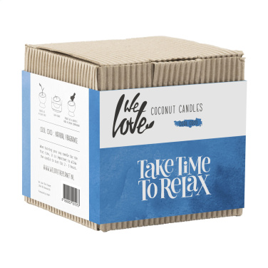 Logotrade reklaamkingituse foto: We Love The Planet küünal kookospähklis