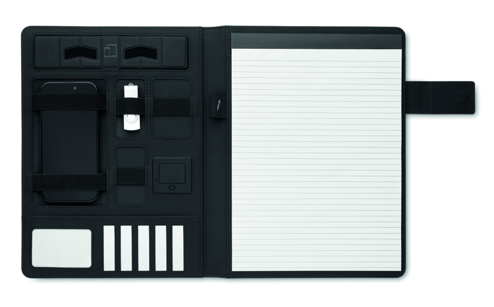 Logotrade meene foto: BURGUS A4 kaust ja juhtmevaba laadija