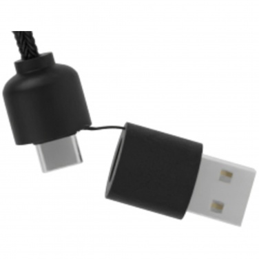 Logotrade liikelahjat kuva: SCX.design C38 5-in-1 valaistuvalla logolla varustettu RPET-latauskaapeli neliönmallisella puukotelolla