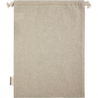 Logotrade mainostuote tuotekuva: Pheebs 150 g/m² GRS-kierrätetystä puuvillasta valmistettu iso lahjapussi 4 l