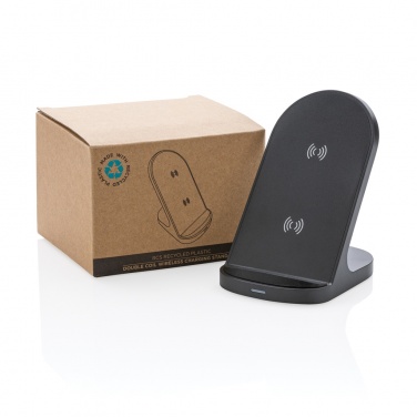 Logotrade liikelahja mainoslahja kuva: RCS muovinen tuplakelainen langattoman latauksen alusta 15W