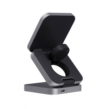 Logo trade mainoslahjat tuotekuva: Terra 3in1 15W taitettava virtapankki RCS kierrätysalumiinia