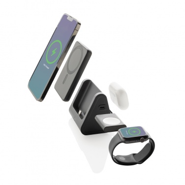 Logotrade mainoslahja ja liikelahja kuva: Powerbase 3 in 1 -laturi virtapankilla RCS kierrätysmuovia