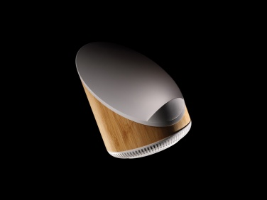 Logo trade mainoslahja ja liikelahja tuotekuva: Ovate bambuinen 5W kaiutin 15W langattomalla laturilla