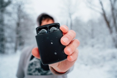 Logotrade mainostuote tuotekuva: Skywave aurinkovoimakuulokkeet RCS kierrätetystä muovista