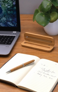 Logo trade mainoslahja ja liikelahja tuotekuva: Bambukynä laatikossa