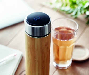 Logotrade mainostuote tuotekuva: Bambu termospullo 480 ml PANAY