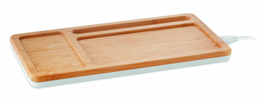 Logo trade mainoslahja ja liikelahja tuotekuva: Bambu langaton laturi 5W MALABAR