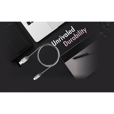 Logotrade mainostuote tuotekuva: Nailoninen tiedonsiirtokaapeli LK30 Type - C Quick Charge 3.0