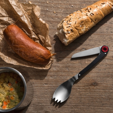 Logo trade mainostuotet tuotekuva: Monikäyttöinen lusikka LATEMAR Schwarzwolf