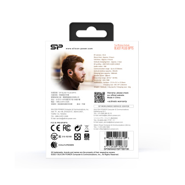 Logotrade mainoslahja ja liikelahja kuva: LANGAMATTOMAT KUULOKKEET BP80 SILICON POWER