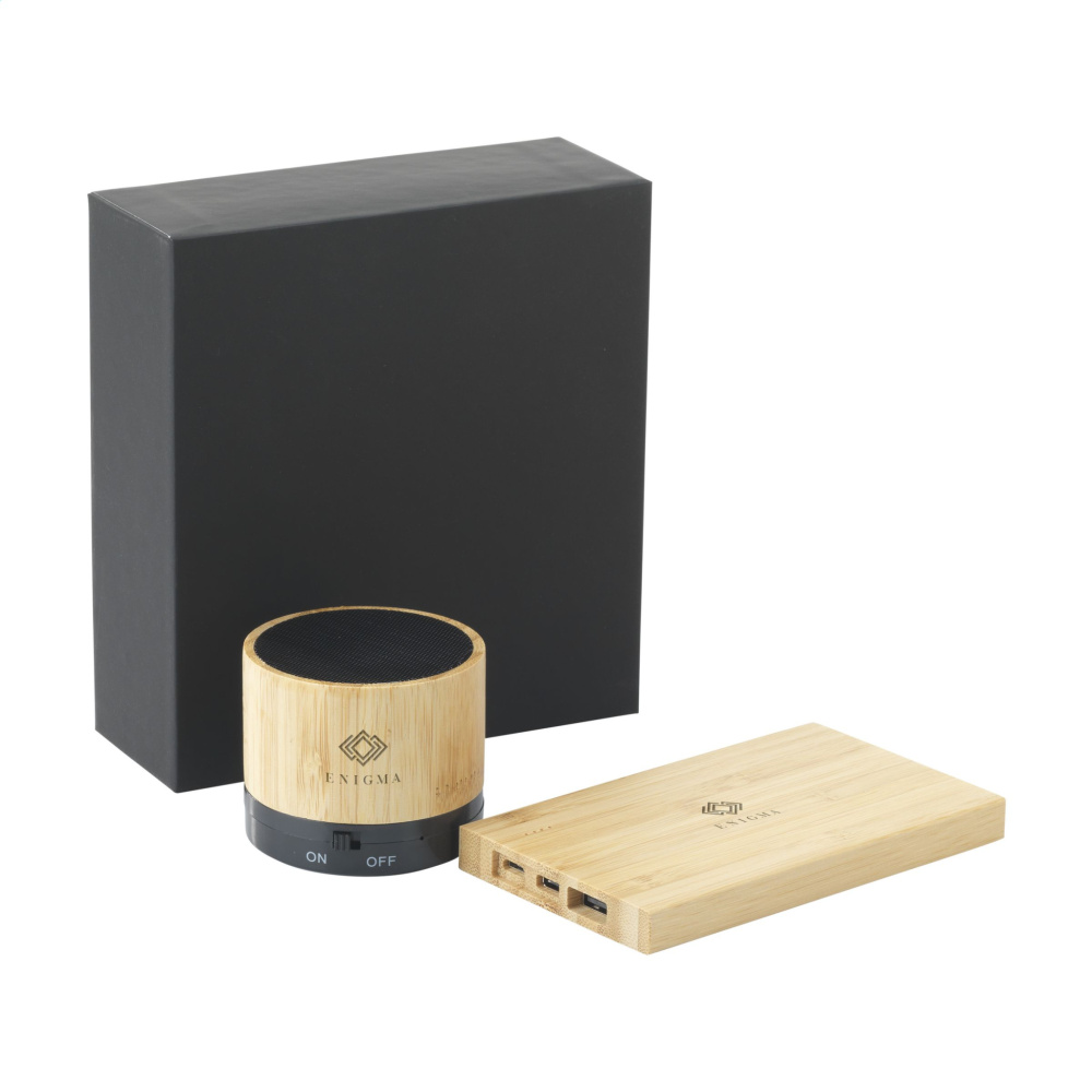 Logotrade mainoslahjat kuva: PowerBox Bamboo lahjasetti