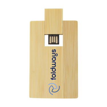 Logo trade liikelahja mainoslahja tuotekuva: Luottokortti USB Bamboo 32GB