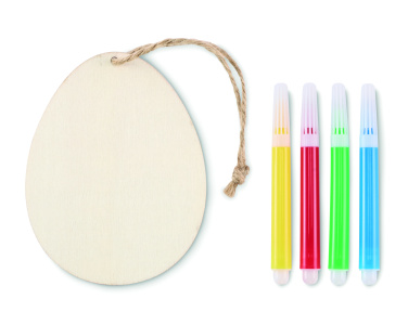 Logo trade mainoslahja kuva: Puinen munamaalaussetti