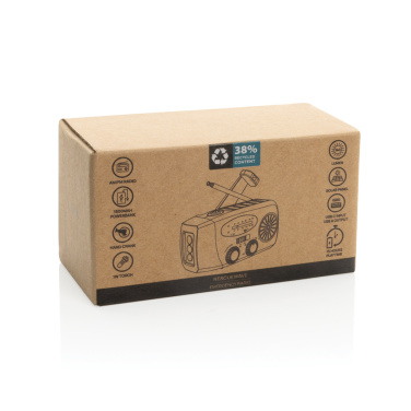 Logotrade liikelahja tuotekuva: RescueWave hätätilaradio, valmistettu RCS-kierrätysmuovista.