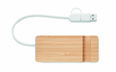 Logotrade dovana nuotrauka: Bambuko USB 4 prievadų šakotuvas