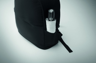 Logotrade reklaminės dovanos nuotrauka: 15 colių nešiojamojo kompiuterio kuprinė, pagaminta iš perdirbtos ikivartojimo medvilnės ir perdirbto poliesterio, su pritaikoma spauda