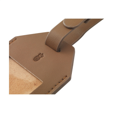 Лого трейд бизнес-подарки фото: Бирка для багажа из веганской кожи с рисунком ананаса