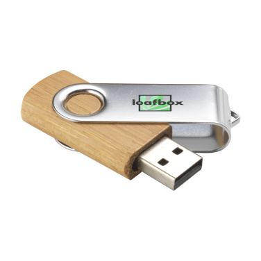 Лого трейд pекламные cувениры фото: USB Twist Bamboo со склада 8 ГБ